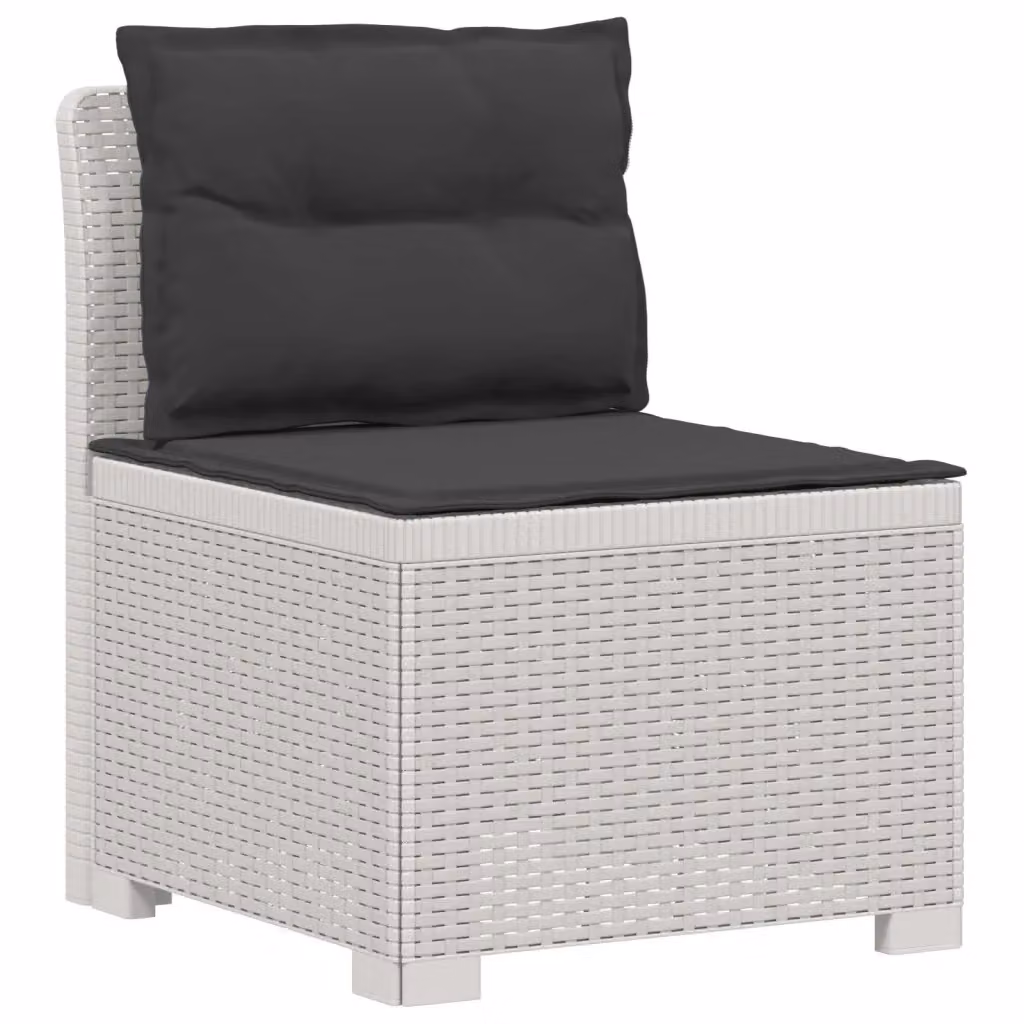 Divano da giardino a 1 posto con cuscini in design moderno effetto rattan in plastica per esterno, disponibile in bianco o antracite, L: 70 cm, P: 62 cm, H: 55 cm – 2