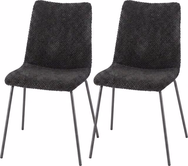 Set di 2 sedie da pranzo imbottite in velluto HOMCOM con schienale incurvato, Grigio Scuro – 1