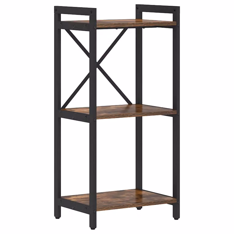 Libreria Industrial vidaXL in Legno e Metallo, Colore Marrone e Nero, L 40 cm x P 30 cm x H 85 cm