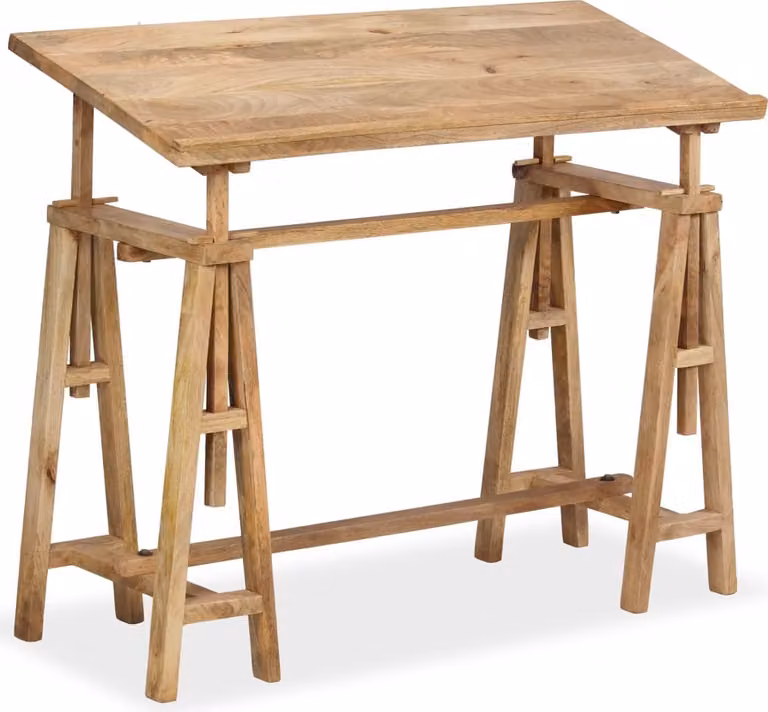 Tavolo da disegno in legno di mango massiccio 116 x 50 x 76 cm