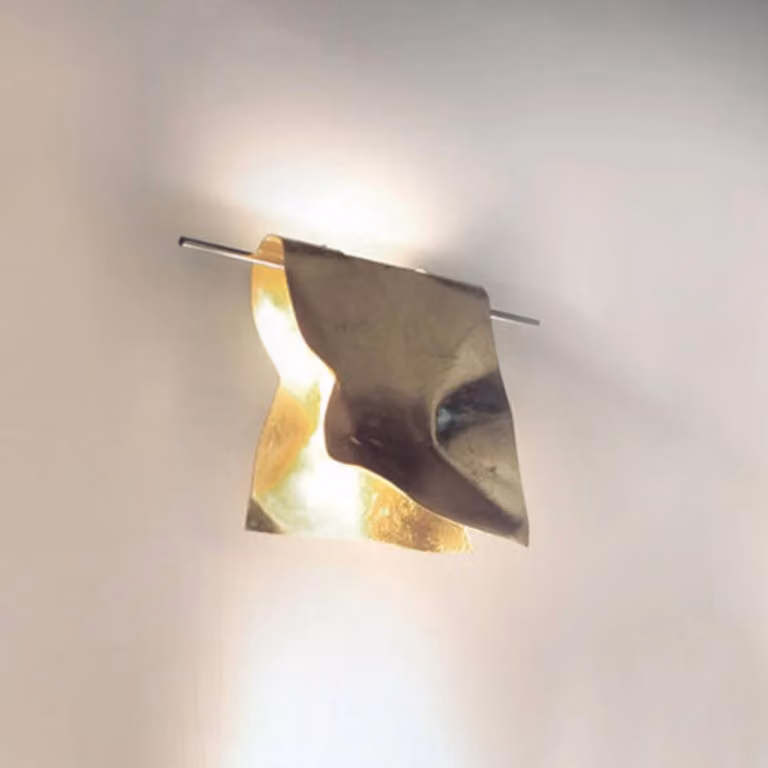 Knikerboker Applique da parete di design STENDIMI, Ottone / Oro, Soggiorno / Sala da pranzo, Metallo, Design, Applique