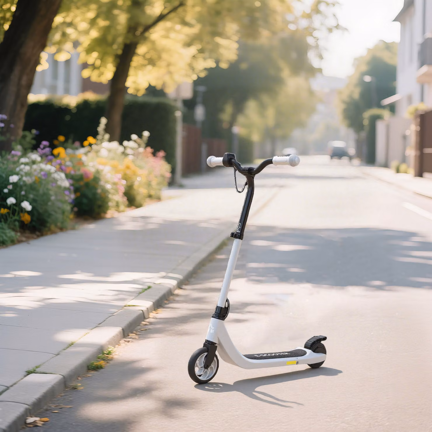 Monopattino Elettrico HOMCOM per bambini dai 6 anni con telaio in acciaio, autonomia 6 km, Nero e Bianco, L: 76 cm, P: 53 cm, H: 95 cm – 2