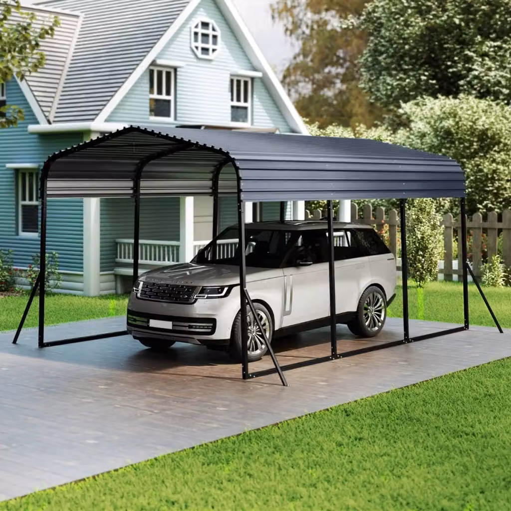 Carport DESIGN IN con tetto rigido e 4 gambe inclinate per SUV ed eventi, Nero – 2