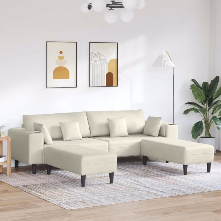 Divano moderno vidaXL in velluto beige con cuscini inclusi per il tuo soggiorno