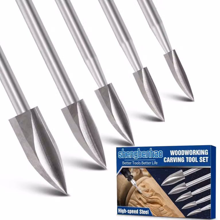 Set di utensili per la lavorazione del legno con 5 punte da taglio