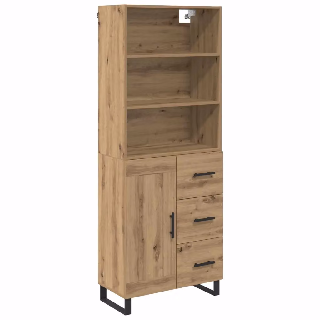 Set di 2 credenze moderne vidaXL in rovere marrone L: 69,5 cm, P: 34 cm, H: 180 cm – 2