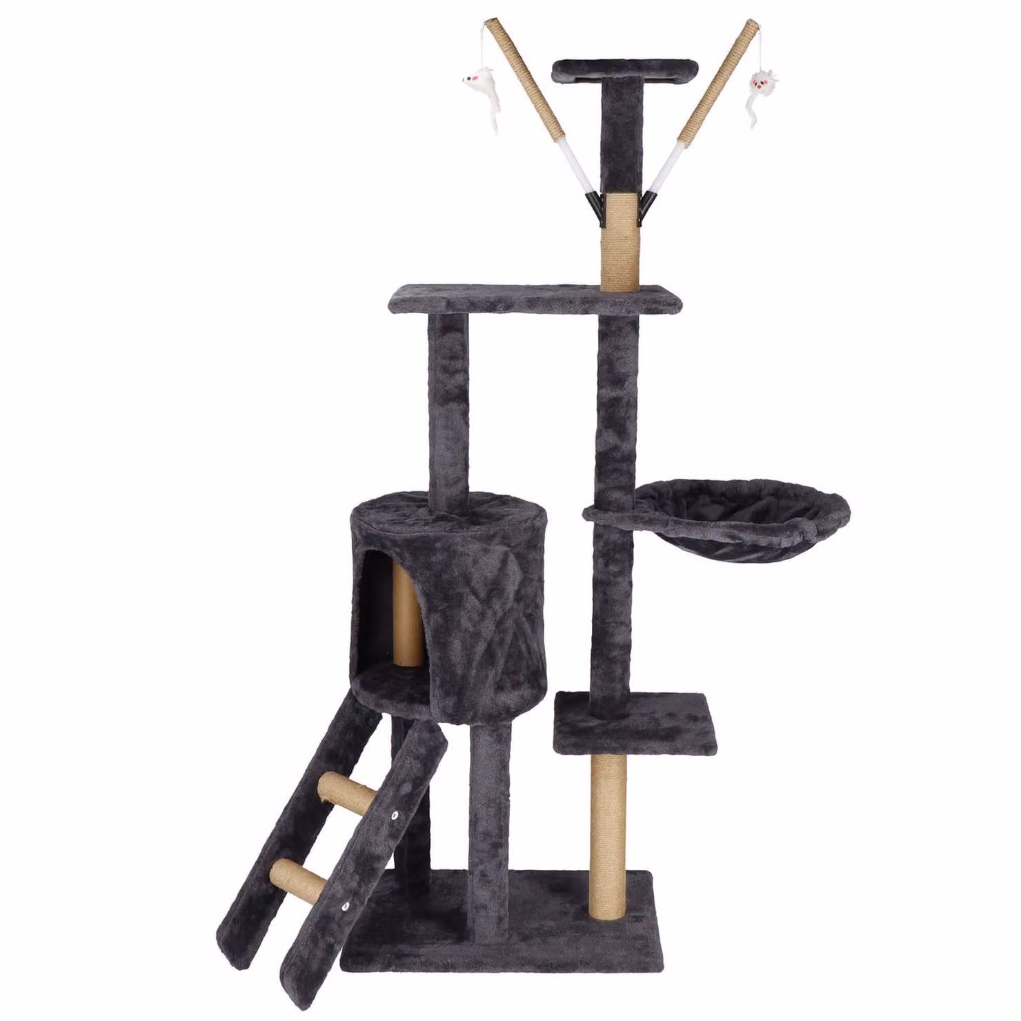 Springos® Tiragraffi Sdraiato concavo Piattaforme di osservazione Caverna per gatti 145 cm