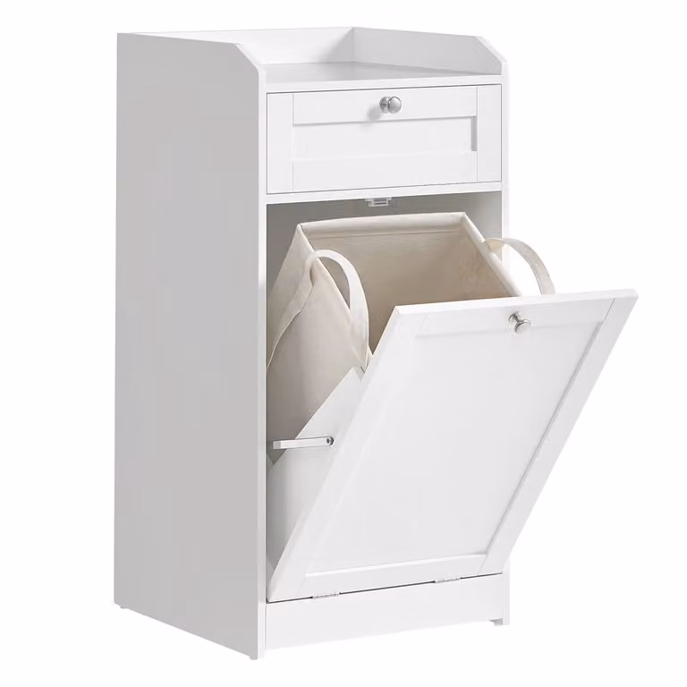 Mobile Portabiancheria per Bagno con Cassetto e Sacco Rimovibile, 40l cm