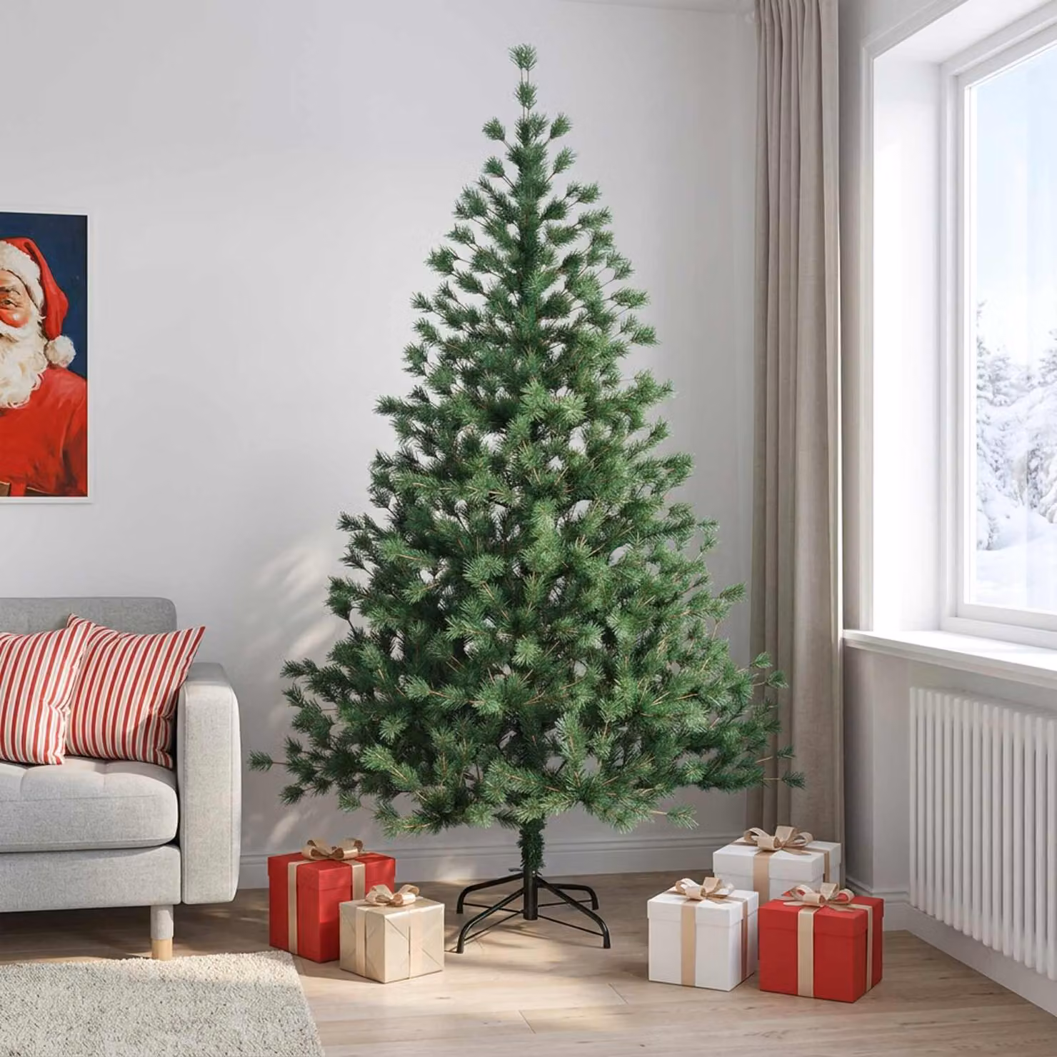 vidaXL Albero di Natale Artificiale con Rami Pieghevoli 210 cm
