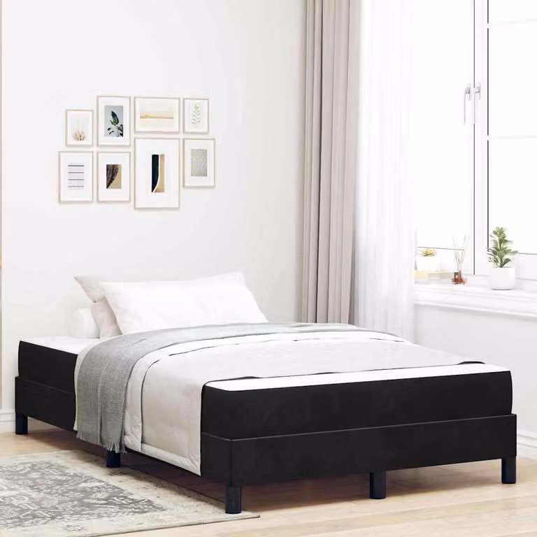 Maison Exclusive - Letto boxspring con materasso nero 120 x 200 cm Tessuto