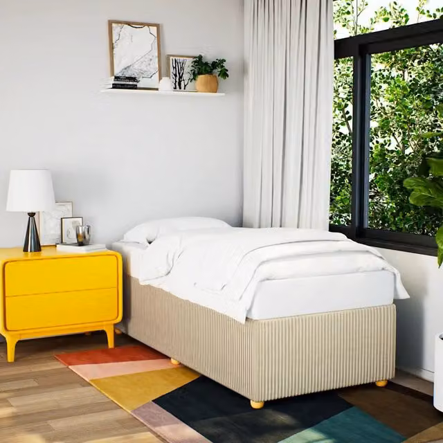 Giroletto vidaXL in tessuto beige senza materasso L: 100 cm, P: 200 cm – 1