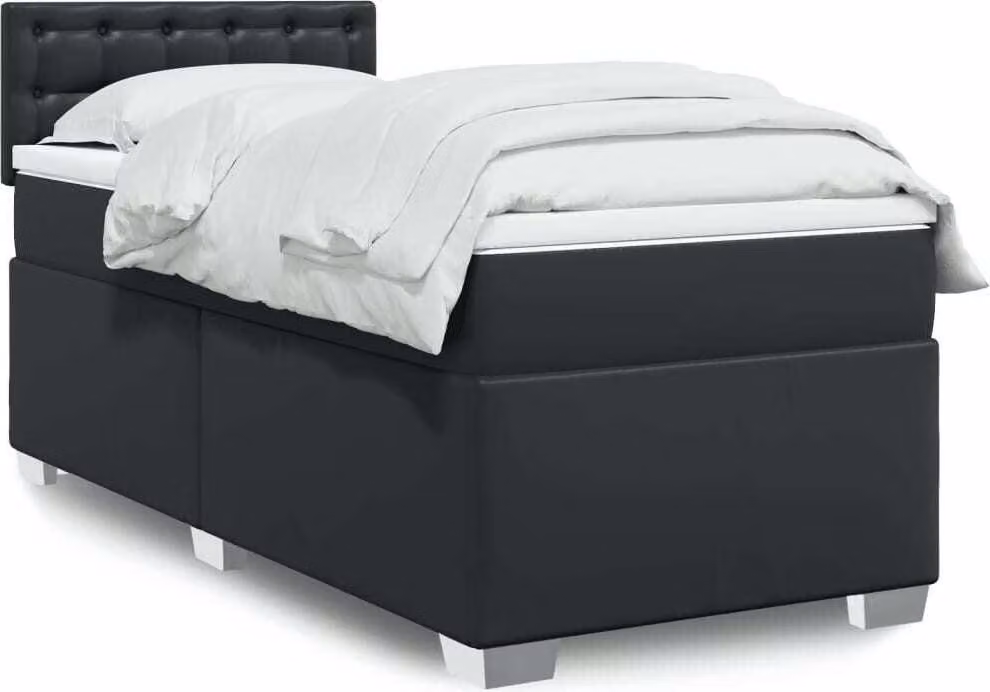 Maison Exclusive - Giroletto a Molle con Materasso Nero 90x190 cm in Pelle finta
