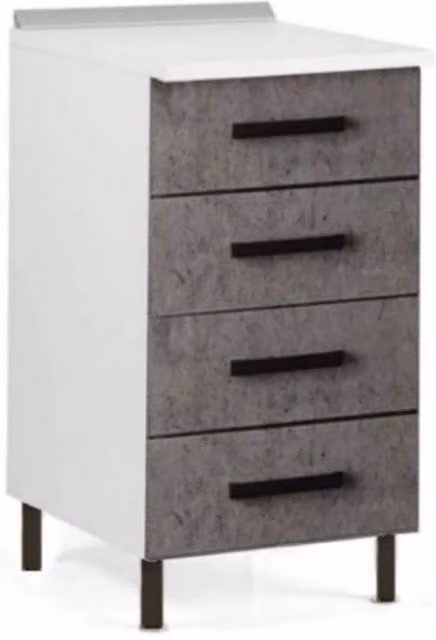 Cassettiera 4 cassetti 40x50x85H colore cemento