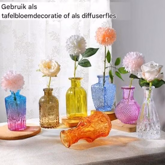 set di vasi piccoli da 24 pezzi - Vetro multicolore - Decorazione vintage