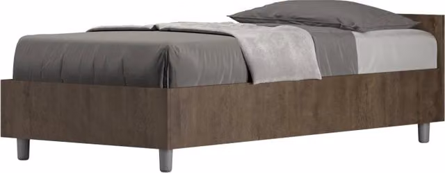 Letto Singolo 80x190 cm con Rete Nuamo Noce