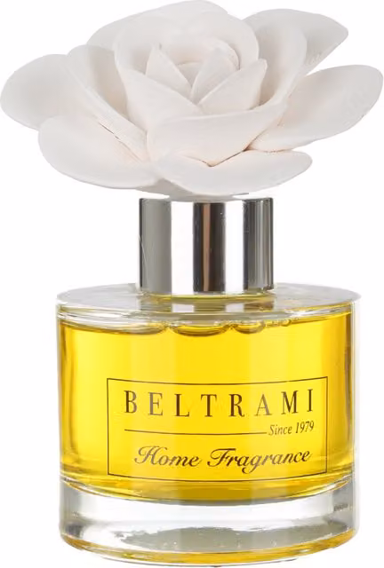 Profumatore a bastoncini Beltrami Home Fragrance Miro Silver con fragranza floreale e dettagli in argento