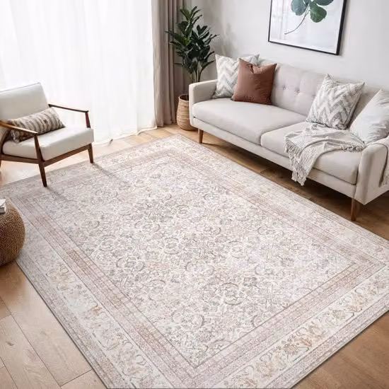 Tappeto Vintage per Soggiorno e Camera da Letto, 200x290 cm, Lavabile, Antiscivolo, Ideale per Cortile e Cucina