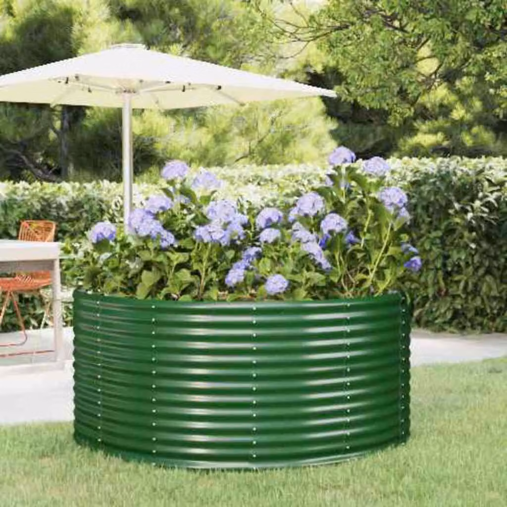 Letto rialzato da giardino vidaXL in acciaio zincato verde L: 140 cm, P: 140 cm, H: 68 cm