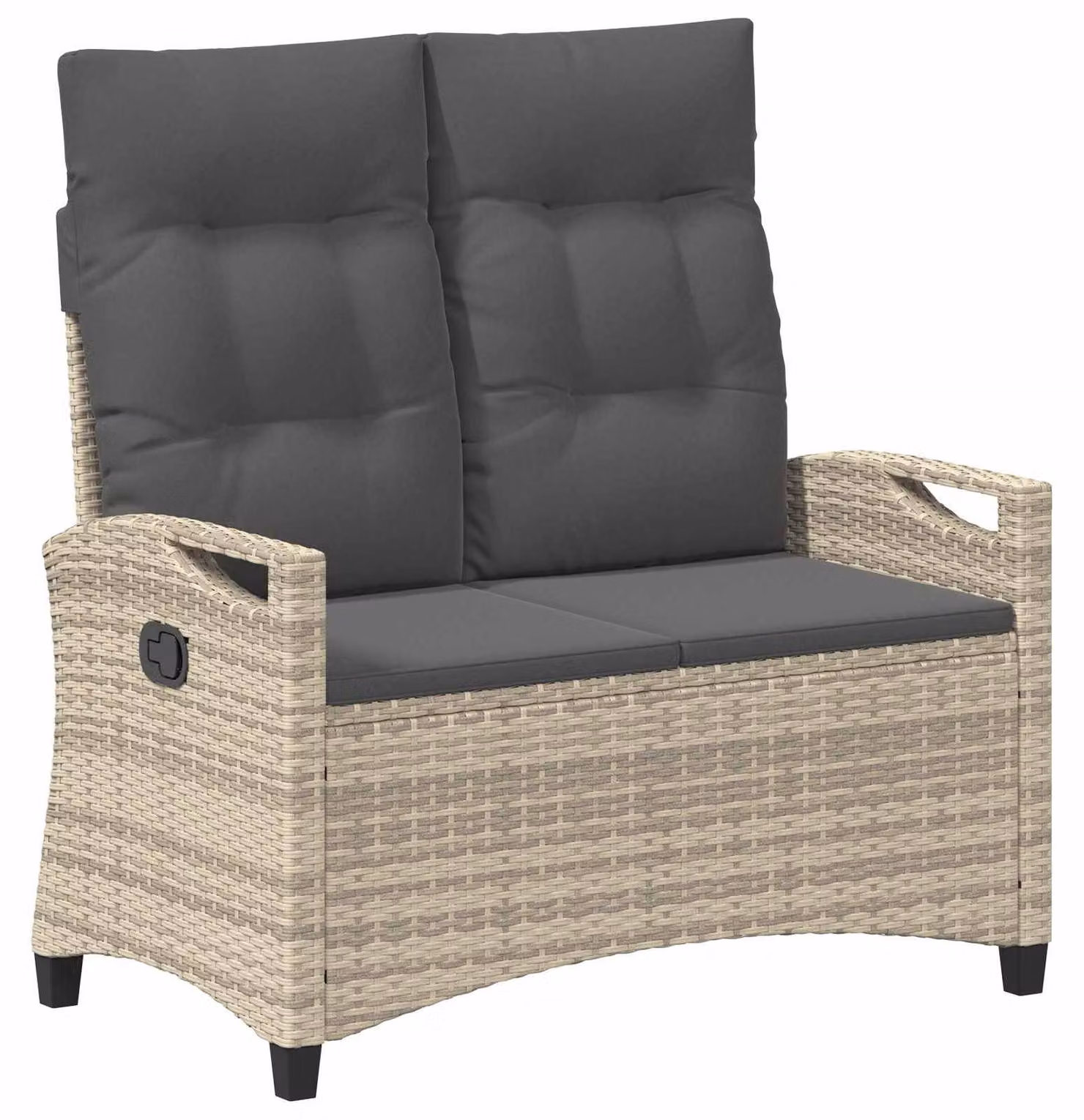 Panchina da giardino con cuscino 105 x 60 x 112 cm acciaio