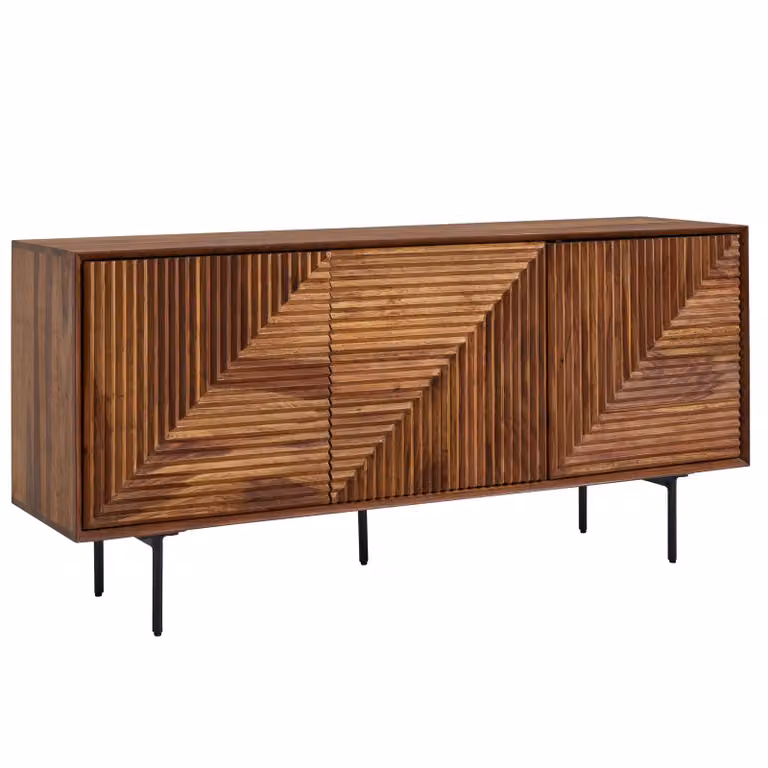 Credenza 148x72x40 cm in legno massiccio di sheesham / credenza in metallo | Wohnling