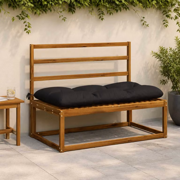 Cuscino per panchina vidaXL VIANEN nero in poliestere con imbottitura in schiuma e copertina lavabile L: 120 cm, P: 12 cm, H: 1 cm