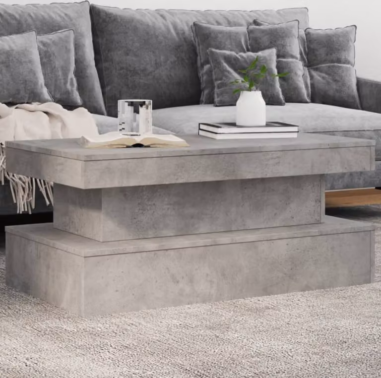Maison Exclusive - Tavolino con luci LED grigio cemento 90x50x40 cm