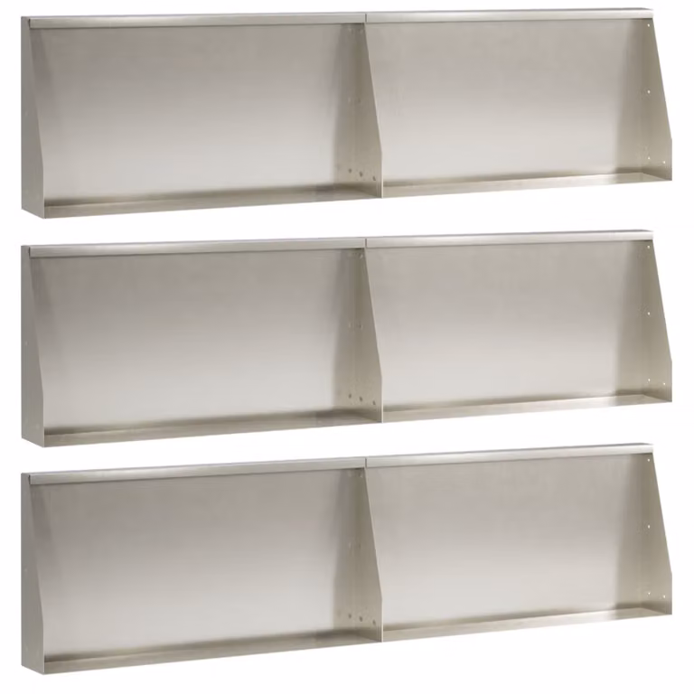Set di 6 pezzi muro di contenimento per aiuole rialzate vidaXL in acciaio inox argento L/P/H: 80 x 12 x 50 cm