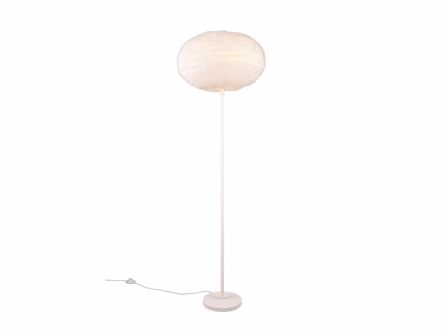 Lampada da terra FURRY con paralume in peluche, altezza 154 cm