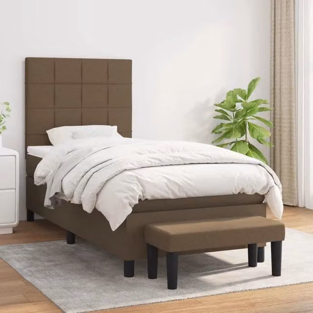 Letto Ibrido con Giroletto a Molle e Materasso vidaXL, Marrone e Bianco, L 90 cm x P 190 cm