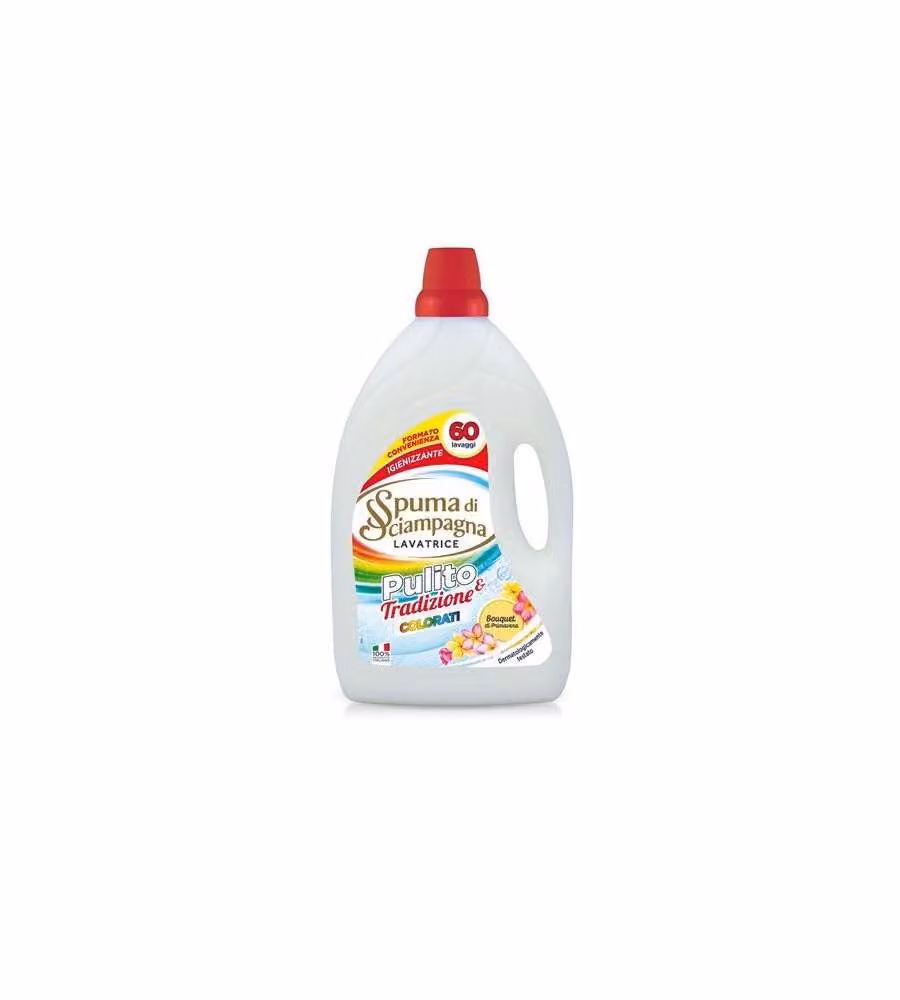Spuma di Sciampagna Detersivo Liquido Colorati 3L Profumazione Primavera