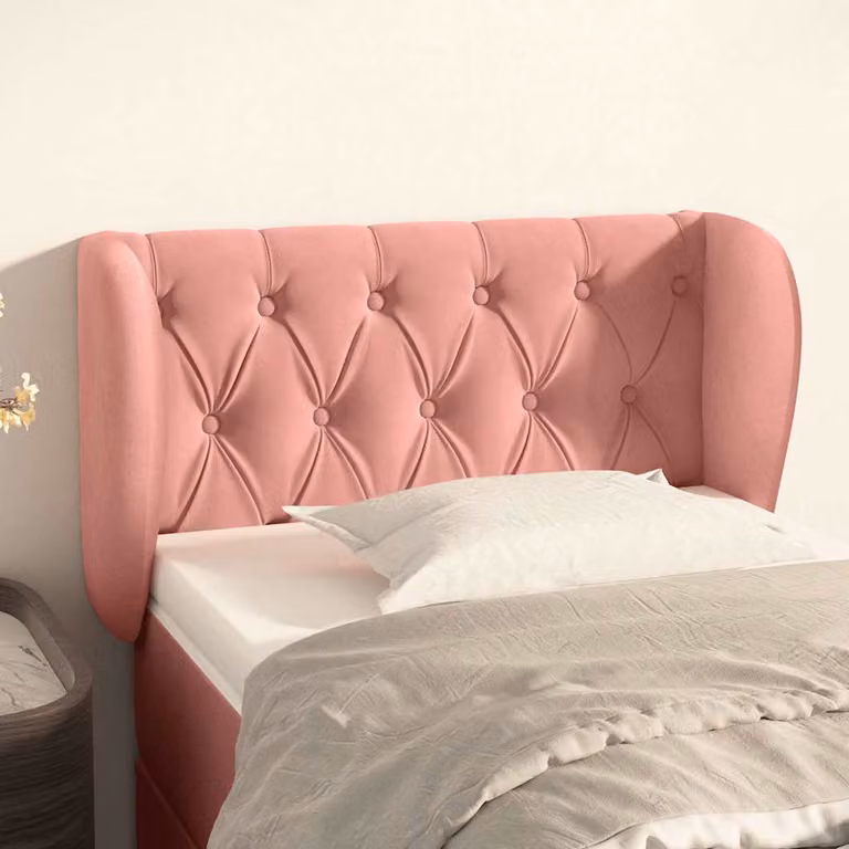 Testiera ad orecchio vidaXL in velluto rosa L: 83 cm, P: 23 cm, H: 78-88 cm