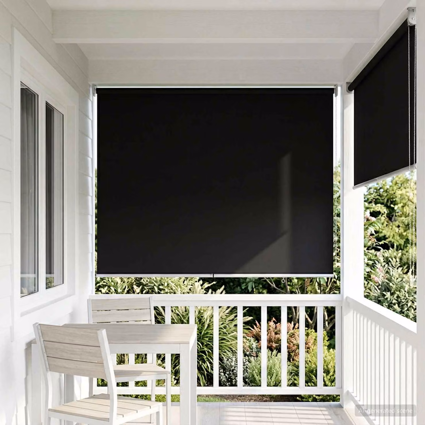 Tenda da sole a rullo vidaXL con protezione UV in poliestere, Nero, L: 230 cm, H: 120 cm