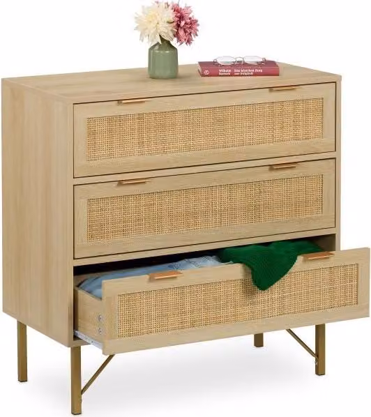Cassettiera con 3 cassetti effetto legno