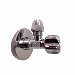 Valvola a squadra 22018 1/2x3/8'' con raccordo a compressione 10mm rosetta cromata