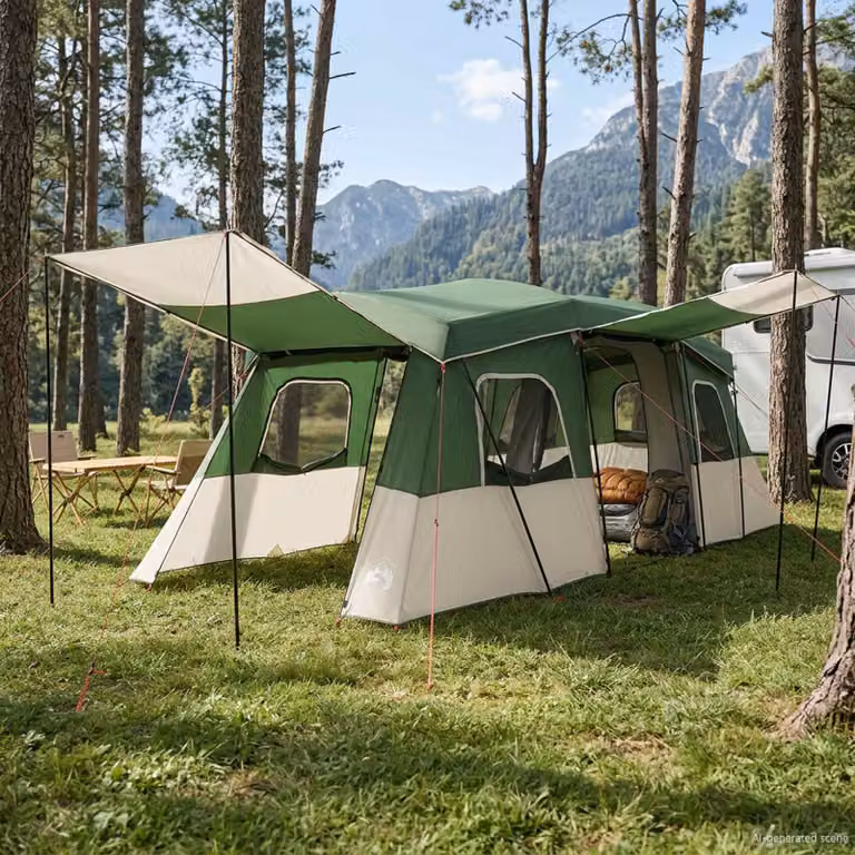 Tenda Istantanea Impermeabile vidaXL per 3 Persone, Verde