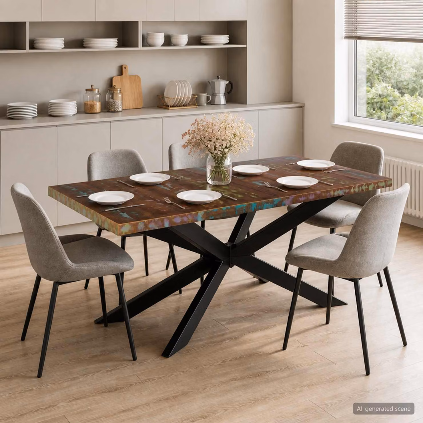 vidaXL Tavolo da Pranzo 180x90x76 cm in Legno Massello di Recupero