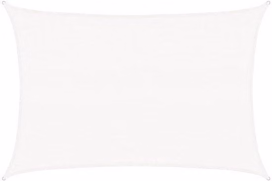 Telo ombreggiante destro - 3,5 x 4,5 m - Bianco - HDPE 160 g/m² - Protezione UV al 90% - Traspirante e permeabile all'acqua - Ombrellone - Cinghia inclusa - Per giardini e terrazze di grandi dimensioni