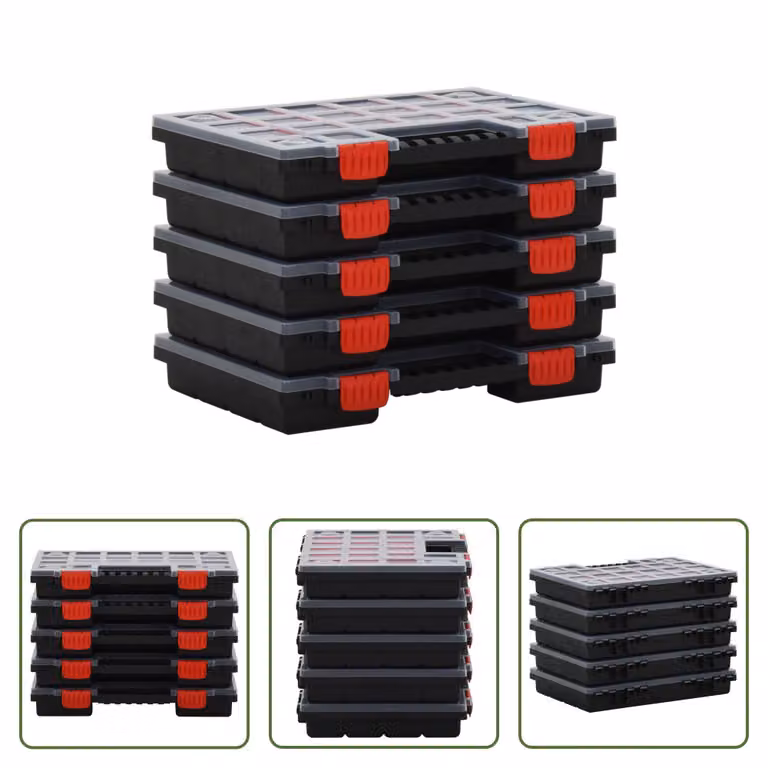 The Living Store Scatole di assortimento 5 pz. 34,5x25x5 cm Polipropilene