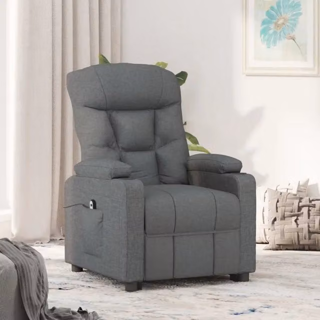 Poltrona Elettrica Reclinabile Grigio Scuro in Tessuto 3098816