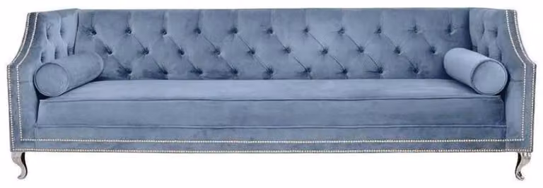 Design Dreisitzer Couch Polster Sofa Moderner 3er Sofas Zimmer Möbel Blaue Sitz