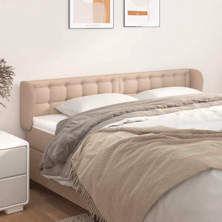 Testiera ad orecchio vidaXL in similpelle color cappuccino, L: 183 cm, P: 23 cm, H: 78-88 cm