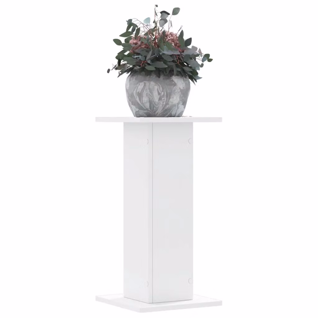 Set di 2 supporti per piante vidaXL in legno bianco, design minimalista, L/P/H: 30 x 30 x 60 cm