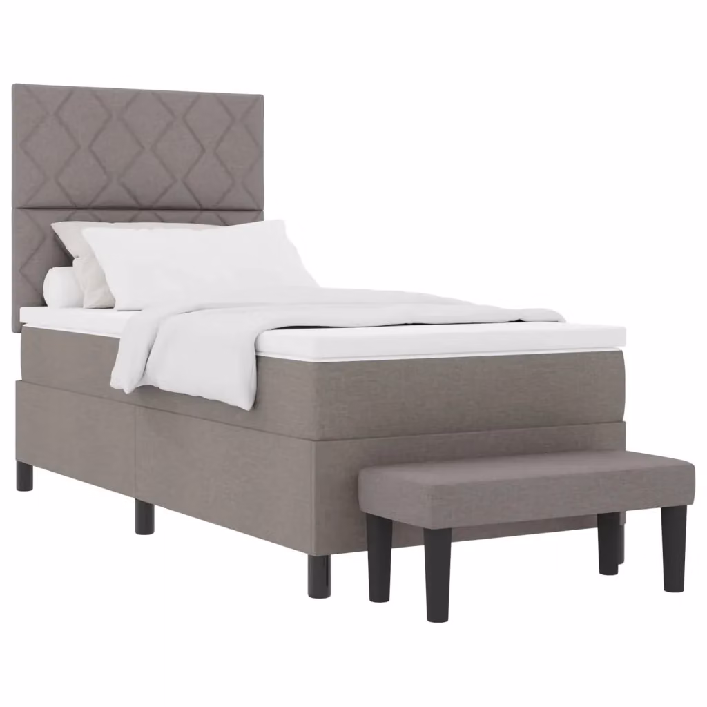 Letto ibrido con molle a tasche e testiera Talpa vidaXL in tessuto beige o grigio L/P: 100 x 200 cm – 2