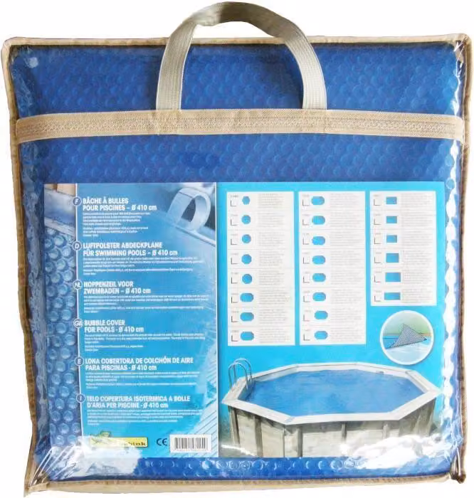 Copertura per piscina, UBBINK, rettangolare 250x450 cm, 400 micron, blu, pluriball, resistente ai raggi UV