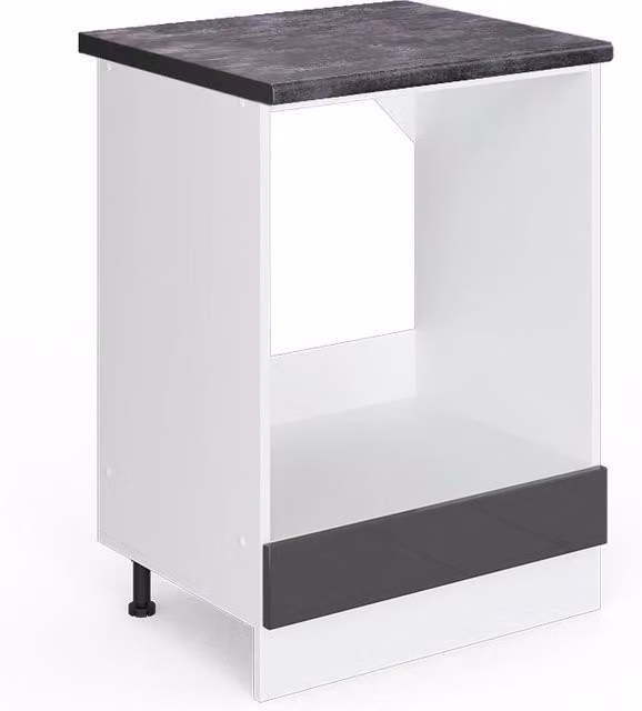 Mobile per forno da incasso Vicco R-Line Antracite lucido e Bianco L: 60 cm, P: 60 cm, H: 81,6 cm