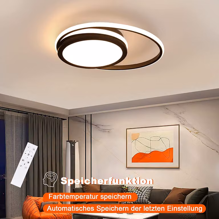 ZMH Plafoniera LED - Luce da cucina rotonda moderna dimmerabile da 56 W con design a cielo stellato