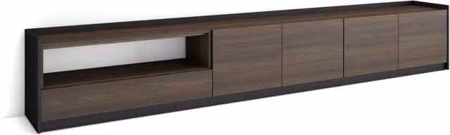 Mobile TV Soggiorno, 310x50x37 cm, Per TV fino a 80", Mobile Soggiorno, Rovere scuro e Nero