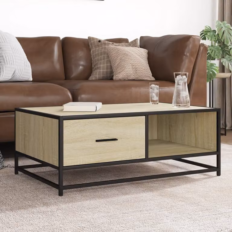 Maison Exclusive - Tavolino Sonoma in rovere 90x57x35 cm Materiale ligneo e metallo