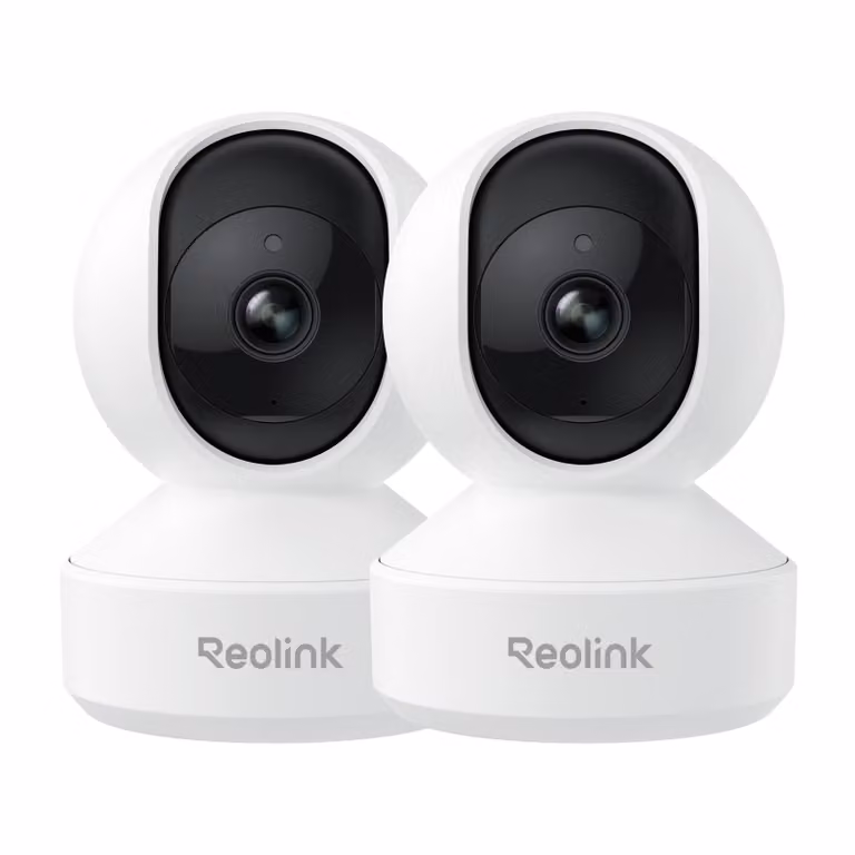 Reolink E1 Pro, telecamera di sicurezza per interni WiFi 2K+ 5MP 2,4/5 GHz, rilevamento di persone/animali/furti, vista a 360°, tracciamento automatico, 2 pack