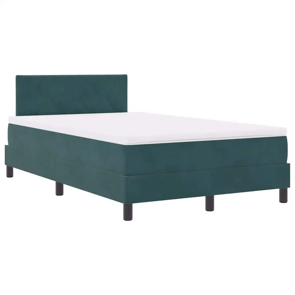 Letto moderno vidaXL in velluto verde con illuminazione LED sottostante e molle a sacco L: 120 cm, P: 200 cm – 2